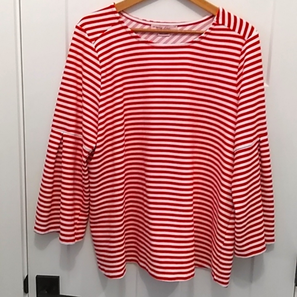 In Every Story... Red & White Striped Top, size 2X